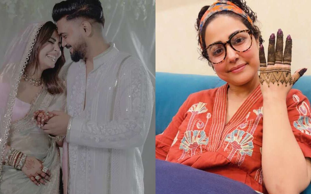 मुस्लिम एक्ट्रेस Hina Khan ने रखा करवा चौथ का व्रत, हाथों पर लगवाई पति के नाम की मेहंदी